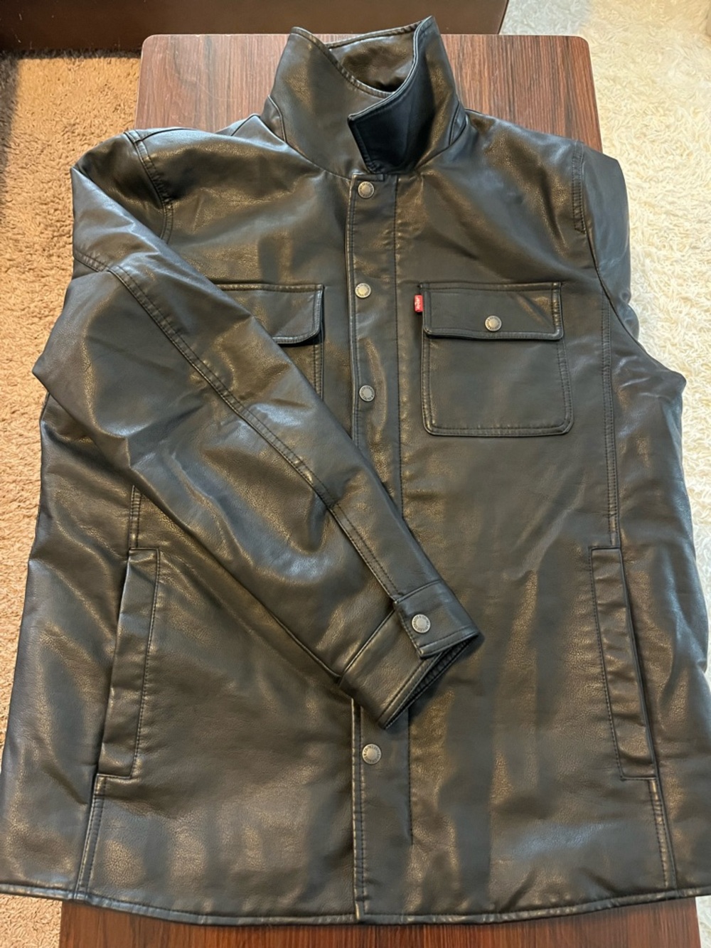Levi's Black Men's Leather Jacket (like new)